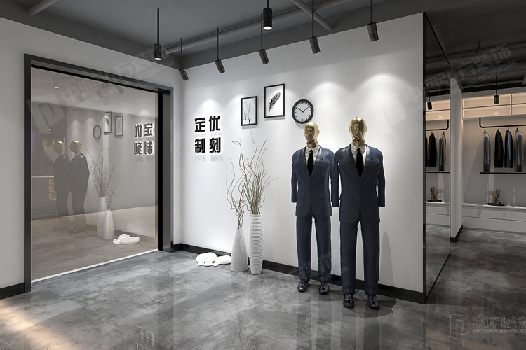 南京商业空间装修设计---服装店装修灯光与整体(图4)